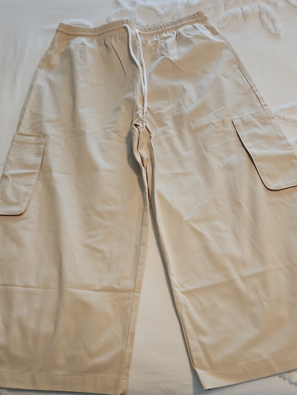 BDG Light Beige Cargo Pants with Drawstring
